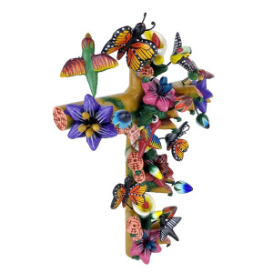 Cruz Mariposa - symbol krzyża - rękodzieło z Meksyku