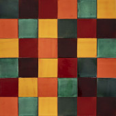 Borgońa - patchwork z płytek jednokolorowych 