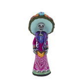 Catrina bulto - Figurka Catrina rękodzieło z gliny, wys. 20 cm
