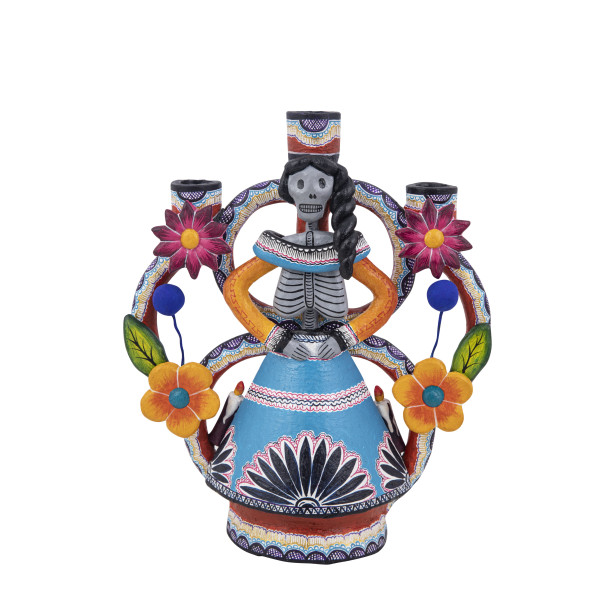 Candelero muerte mujer - Świecznik z Meksyku, wys. 27 cm