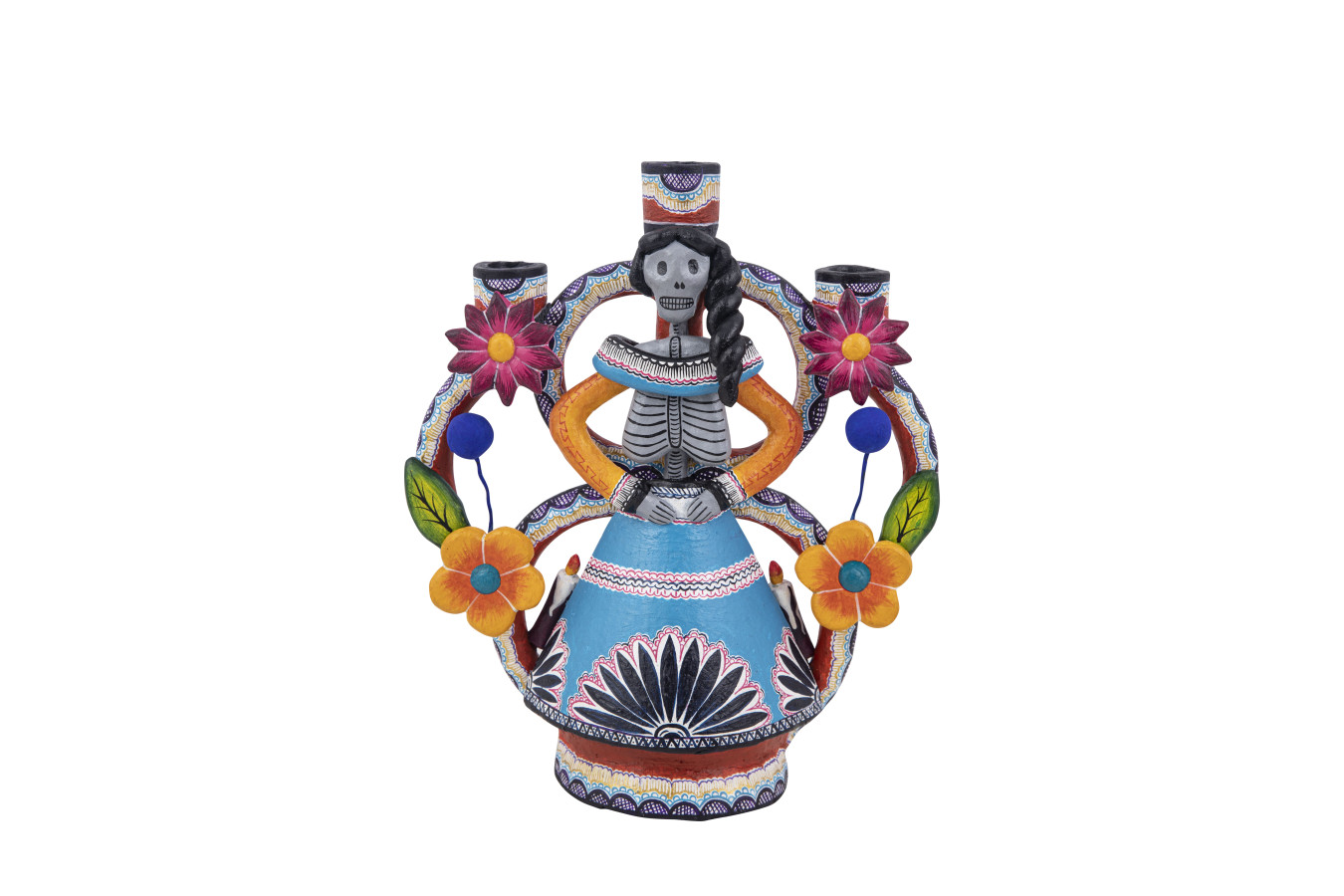 Candelero muerte mujer - Świecznik z Meksyku, wys. 27 cm