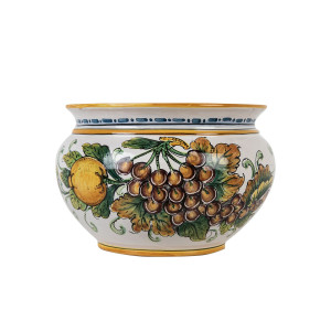Vaso di limoni e uva S - włoska doniczka ceramiczna