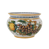 Vaso di limoni e uva S - włoska doniczka ceramiczna