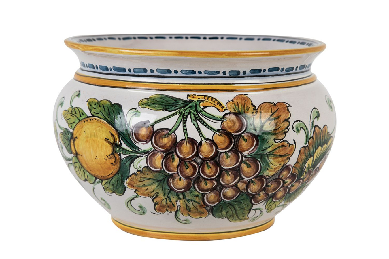 Vaso di limoni e uva S - włoska doniczka ceramiczna