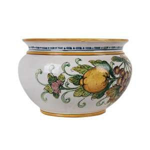 Vaso di limoni e uva S - włoska doniczka ceramiczna