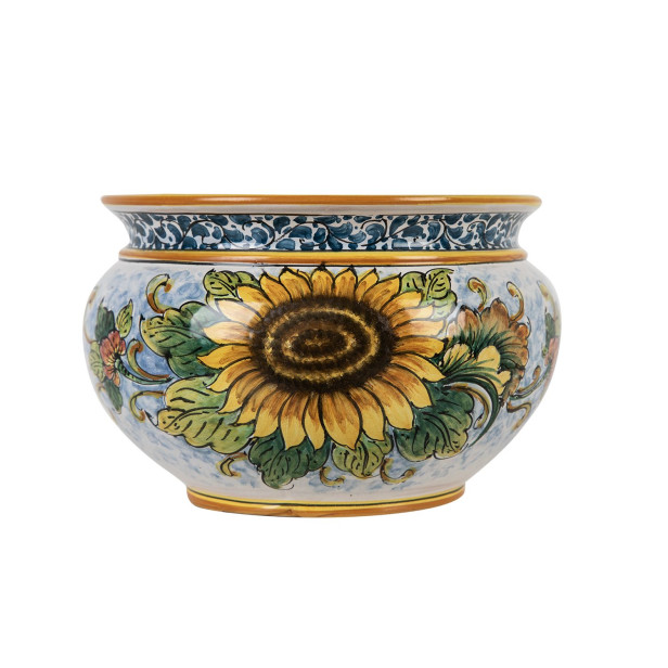 Sycylijska ceramiczna doniczka - Vaso di girasoli S