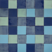 Azuna - Zielono-niebieski patchwork z płytek jednokolorowych - 30 szt