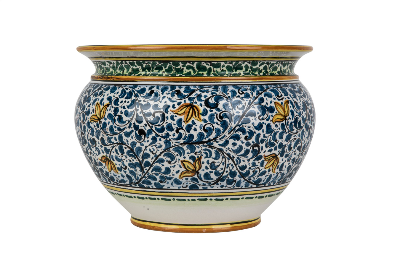 Vaso fiori di limoni M - ręcznie malowana włoska doniczka