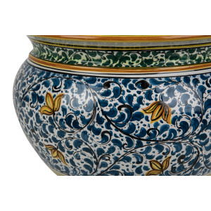Vaso fiori di limoni M - ręcznie malowana włoska doniczka